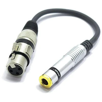 Abbildung von VITALCO XLR Buchse auf 6,3mm Stereo Klinke Adapter Mikrofon 3 Polig 6.3 TRS Klinkenstecker Audio Kabel