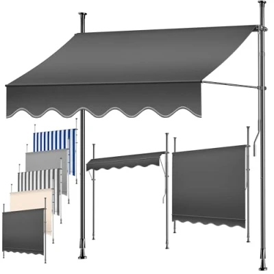 Abbildung von KESSER Klemmmarkise mit Handkurbel Balkon Markise, Balkonmarkise Markise