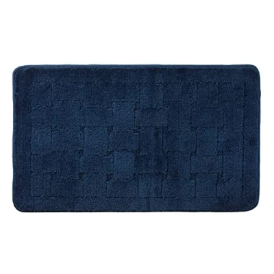 Abbildung von Emma Barclay Orkney Badematte, Kreuzschraffur, 45 x 75 cm, Marineblau