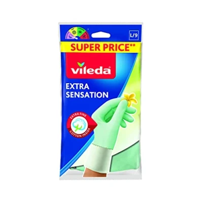 Abbildung von VILEDA Guanti Handschuhe Extra Sensation L. 146076, Legierter Stahl, grün, L (1er Pack), 2