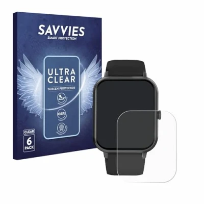Abbildung von Savvies 6 Stück Schutzfolie für Yuede Smartwatch 1.85&quot; Displayschutz Folie Ultra Transparent