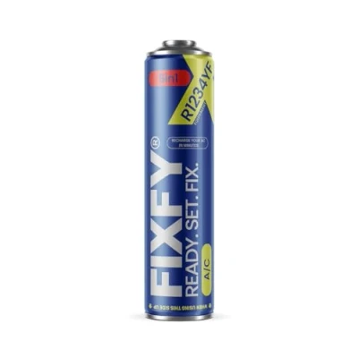 Abbildung von FIXFY 5in1 Ersatz Kältemittel Set R1234YF: Komplettlösung für Auto Klimaanlagen ab 2017 (Öl, Trocknungsmittel, Dichtmittel, UV Farbstoff, 500 ml Dose)