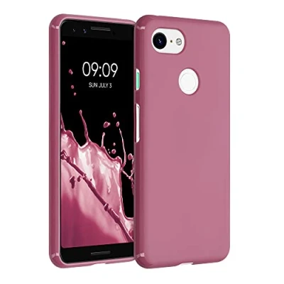Abbildung von kwmobile Hülle kompatibel mit Google Pixel 3 weiches TPU Silikon Case Cover geeignet für kabelloses Laden Dark Rose