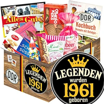 Abbildung von Legenden 1961 Geschenk Geschenke DDR Süßigkeiten Box