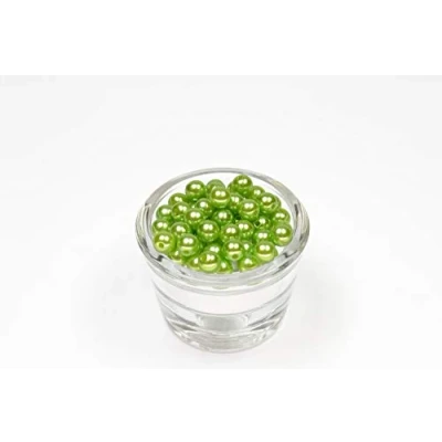 Abbildung von 50 Perlen 8mm maigrün/lindgrün 550 // Kuststoffperlen Bastelperlen Drahtsterne Wachsperlen Perlenkette Kunstperlen