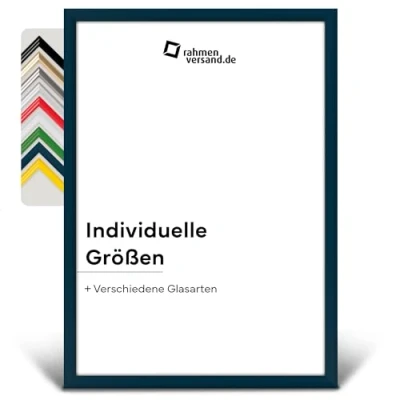 Abbildung von PANORAHMA Bilderrahmen Kunststoff 29,7 x 42 cm (DIN A3), Blau/Bilder Rahmen zum Aufhängen/Kunststoff mit Echtglas