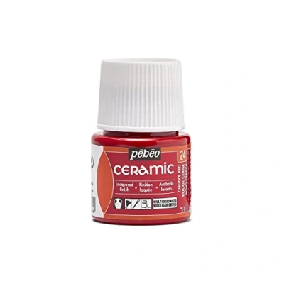 Abbildung von Pébéo Keramik Deckende Farbe für Terrakotta, und Steingut Flasche 45 ml Kirschrot