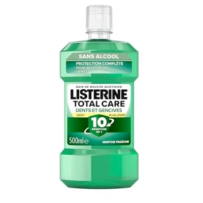 Abbildung von Listerine Total Care Zahn und Zahnfleischbad (500 ml Flasche) Tägliche Mundpflege 10 Vorteile in 1 Mundwasser für langanhaltenden frischen Atem