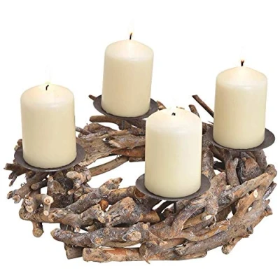 Abbildung von matches21 HOME &amp; HOBBY Adventskranz Holz Kerzenhalter Ø 30 cm