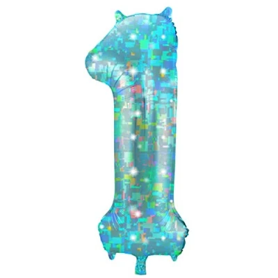 Abbildung von Heliumballon Nummer 1 Galaktisches Aqua 101 cm