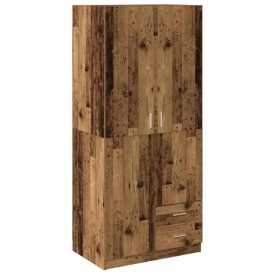 Abbildung von vidaXL Kleiderschrank Altholz Optik 80x52x180 cm Holzwerkstoff (1 St)