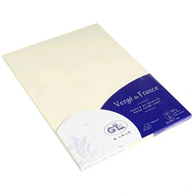 Abbildung von G.Lalo 41016L Papier Vergé de France (210g, DIN A4, 21 x 29,7 cm, 25 Blatt, elfenbein)