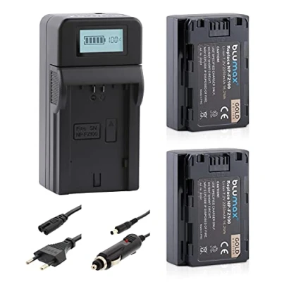 Abbildung von Blumax 2X Akku ersetzt Sony NP FZ100 2250mAh + Turbo Ladegerät für FX30 7 IV 7c 7RIV 7RV 7RIII ZV E1