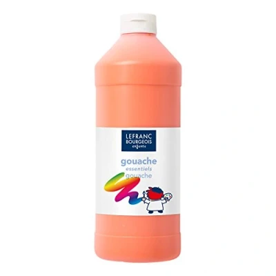Abbildung von Lefranc Bourgeois 188514 Value Kinder Gouachefarbe auf Wasserbasis, leuchtende Farben, deckend, gebrauchsfertig, abwaschbar, Dosieröffnung, 1000ml Flasche Orange