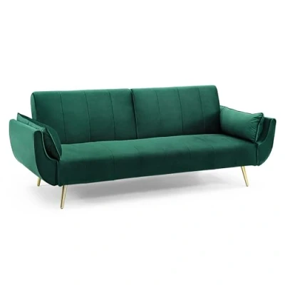 Abbildung von riess ambiente Schlafsofa DIVANI 220cm smaragdgrün / gold, Einzelartikel 1 Teile, Wohnzimmer · Samt 3 Sitzer Couch mit Bettfunktion Retro Design