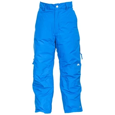 Abbildung von Trespass Contamines, Blue, 2/3, Warme Gepolsterte Wasserdichte Skihose mit Knöchelgamaschen, Knöchelreißverschlüssen &amp; Seitenbelüftung für Kinder / Unisex Mädchen und Jungen, 2 3 Jahre, Blau