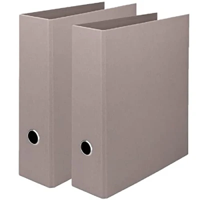 Abbildung von Rössler Papier 1317452490 2 S.O.H.O Ordner DIN A4, Stück, mit Hebelmechanik, Rückenbreite 85 mm, Taupe, 285 x 320 mm
