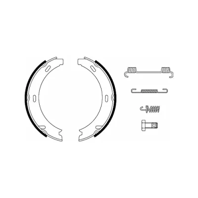 Abbildung von HELLA 8DA 355 050 441 Handbremsbeläge ohne Handbremshebel mit Zubehör MERCEDES BENZ: E Klasse T modell, Limousine