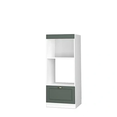 Abbildung von Vicco Mikrowellenschrank Fame Line, Grün Gold Landhaus/Weiß, 60 cm offen