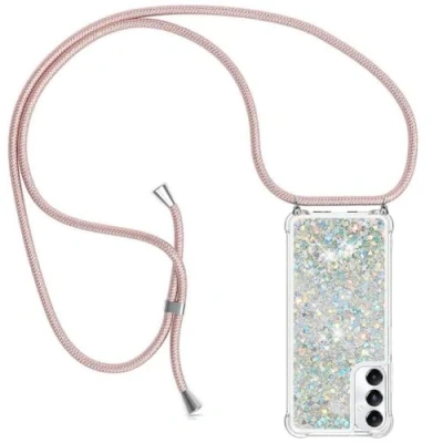 Abbildung von YuhooTech Handykette Hülle Kompatibel mit Samsung Galaxy A05S Handyhülle Quicksand Glitzer Band Silikon Kordel Umhängenband Schnur Treibsand Case zum Umhängen