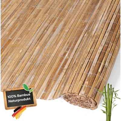 Abbildung von Coradoma Sichtschutzelement Bambusmatte Sichtschutz Zaun aus Bambus für Balkon, Garten, Terrasse, karbonisierter in vielen Größen, Höhe 100 190cm