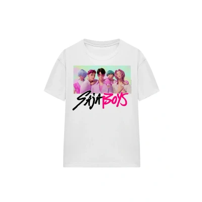 Abbildung von Netflix KPOP Demon Hunters SAJA Photo Frame Tshirt print, Damen, Größe: 38, White