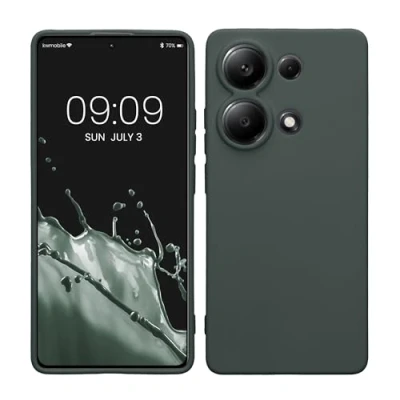 Abbildung von kwmobile Handyhülle kompatibel mit Xiaomi Redmi Note 13 Pro 4G Hülle Handy Case aus weichem Silikon in Tannengrün