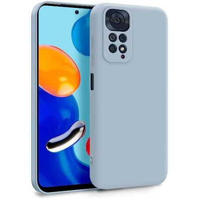 Abbildung von MyGadget Hülle für Xiaomi Redmi Note 11 11s Zweilagige Handyhülle mit Kameraschutz Cover Innenfutter &amp; Silikon außen Hell Blau
