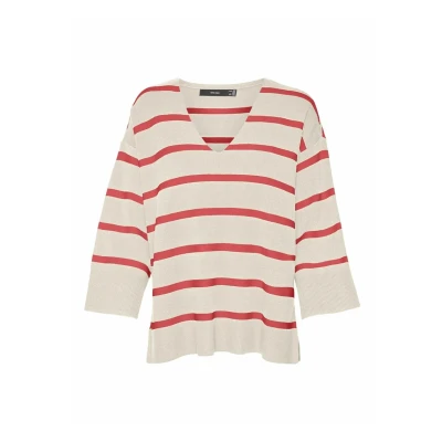 Abbildung von Vero Moda Vmsaba 3/4 VNCK Stripe GA NOOS Strickpullover, Damen, Größe: XS, Birch