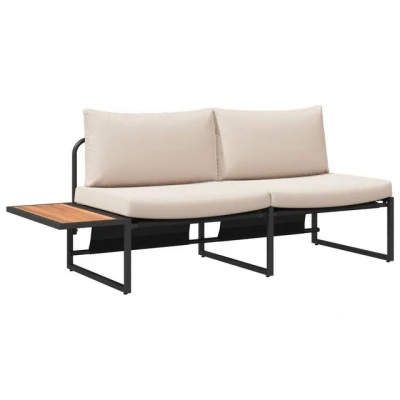 Abbildung von vidaXL Loungesofa 2 Sitzer Garten Sofa mit Taupe Kissen, 1 Teile
