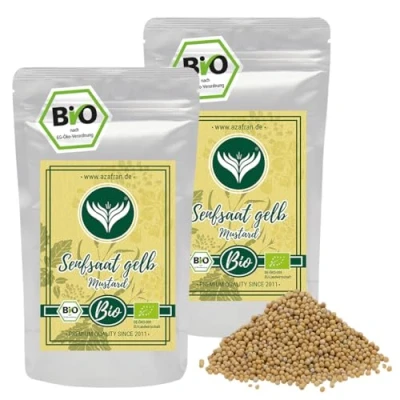 Abbildung von Azafran BIO Senfsaat gelb/weiß Senfsamen/Senfkörner 500g