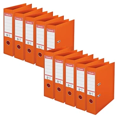 Abbildung von Esselte Plastik Ordner (zur Archivierung, Plastik, A4, 7,5 cm Rückenbreite, No.1) orange, 10 Stück