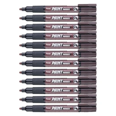 Abbildung von Pentel MMP20 EO Permanent Marker 2,0 mm Rundspitze Lackmarker, 12 Stück, braun