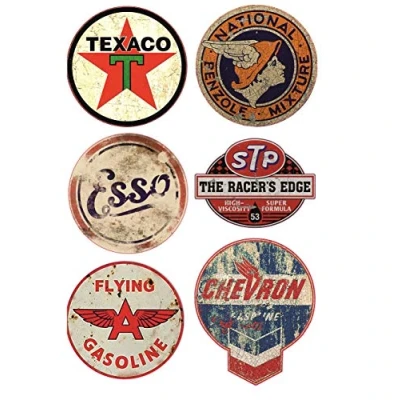 Abbildung von 24/7stickers #501 / 6X Aufkleber Vintage Öl Breite je ca. 6,5 cm Oil Tuning Hotrod Retro Oldtimer STP Pennzoil Racing Rennsport Rallye V8 Ratte Rat Rod Slick