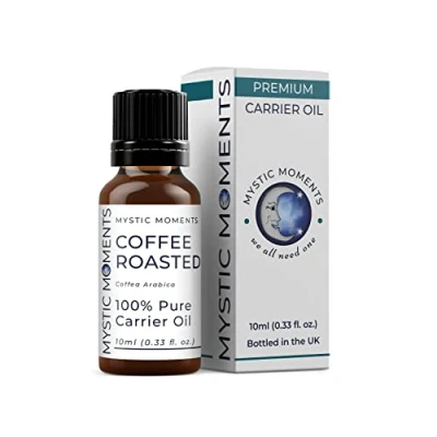 Abbildung von Mystic Moments Kaffee geröstetes Trägeröl 10ml reines &amp; natürliches Öl perfekt für Haare, Gesicht, Nägel, Aromatherapie, Massage und Ölverdünnung Veganer GVO frei