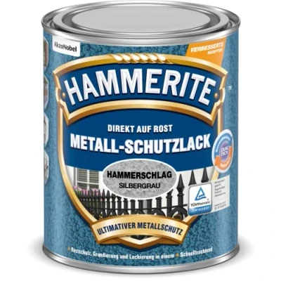 Abbildung von Hammerite  Metallschutzlack Silbergrau glänzend / 62098, hochgradig Witterungsbeständig, Wasserabweisend