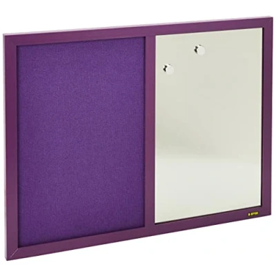 Abbildung von Bi Office Kombitafel Lavander, Pinnwand und Whiteboard, Violett Textiloberfläche Silber Magnetisch, Lila MDF Rahmen 22 mm dicker, 60 x 45 cm