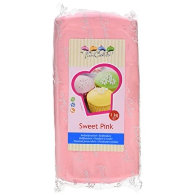 Abbildung von FunCakes Fondant Sweet Pink: Einfach zu Verwenden, Glatt, Elastisch, Weich und Schmeidig, Perfekt zum Dekorieren von Torten, Halal, Koscher Glutenfrei. 1 kg, Rosa