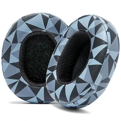 Abbildung von WC Wicked Cushions Extra Dicke Ohrpolster für Skullcandy Crusher/Evo/Hesh 3 Kopfhörer und mehr Verbesserte Haltbarkeit verbesserten Komfort Geräuschisolierung Geo Grey