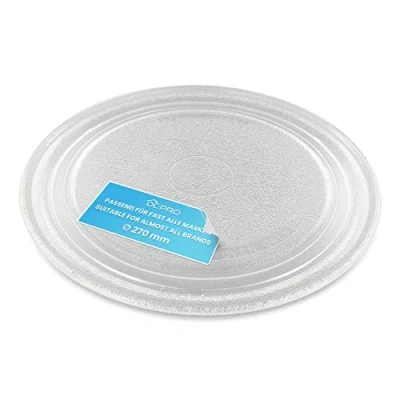 Abbildung von DL pro Universal Mikrowellenteller 27cm Glatt Drehteller Drehscheibe Teller Glasteller Glasplatte Glasdrehteller 270mm Rund Ersatz für Microwelle Mikrowelle