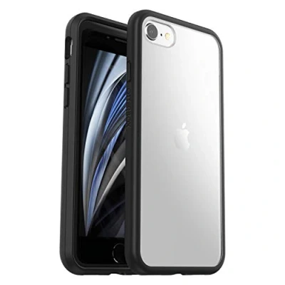 Abbildung von OtterBox Sleek Hülle für iPhone 7/8/SE 2. gen/SE 3. gen, stoßfest, sturzsicher, ultraschlank, schützende Hülle, Getestet nach Militärstandard, Transparent/Schwarz, Keine Einzelhandelsverpackung