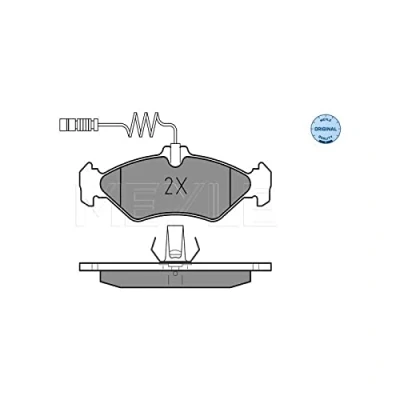 Abbildung von MEYLE 025 216 2117 Bremsbelagsatz ORIGINAL Quality Hinterachse mit integriertem Verschleißsensor Anti Quietsch Blech