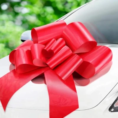 Abbildung von Jonami Schleife Auto Große Geschenkschleife Riesenschleife XXL 76 cm für Auto, Rote Autoschleife Groß Riesige 18 Geburtstag Rot ø