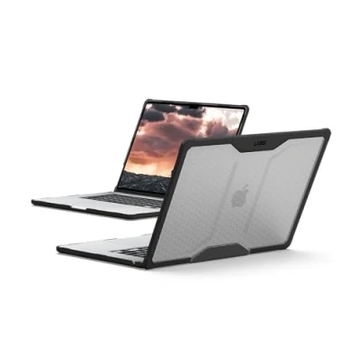 Abbildung von URBAN ARMOR GEAR Plyo Case für das Apple MacBook Air 15&quot; Zoll (M2 2023) Hülle [Sturzfeste Schutzhülle nach US Militärstandard, Freier Zugang zu Allen Anschlüssen] Ice/schwarz (transparent)