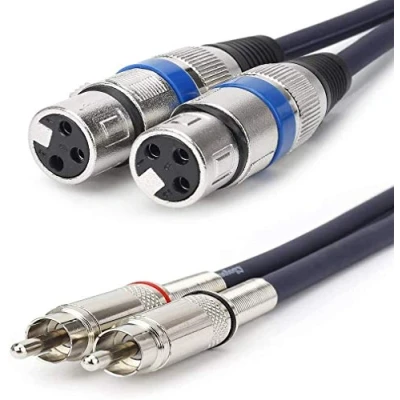 Abbildung von HTRUIYATY 2xXLR Weiblich Kable Auf 2xCinch Kabel (RCA kable), Hochwertiger XLR Stecker Mikrofon Patchkabel Leistungsverstärker (2 m)