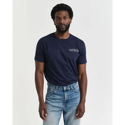 Abbildung von GANT Printed Graphic Tshirt basic, Herren, Größe: 4XL, Evening blue
