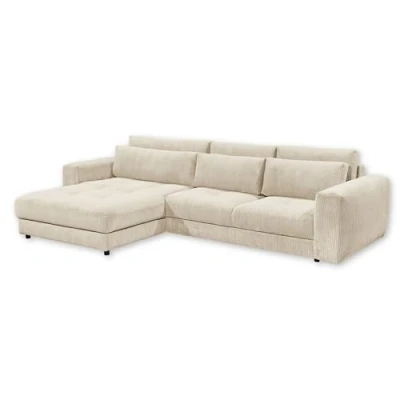 Abbildung von BARURA Ecksofa in Cord Optik, Cream Moderne Eckcouch L Form mit großer Liegefläche 333 x 90 (74) х 194 cm (B/H/T)