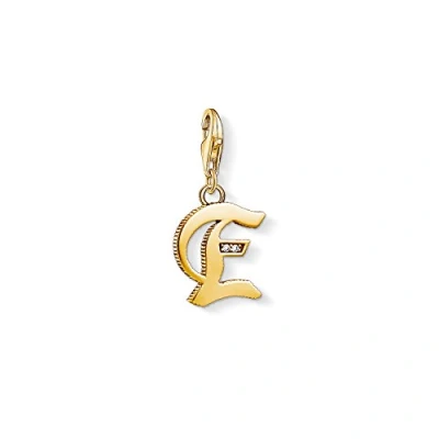 Abbildung von Thomas Sabo Damen Charm Anhänger E Buchstabe Gold Club 925 Sterling Silber 1611 414 39