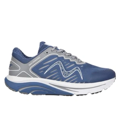 Abbildung von MBT 2000 II LACE UP Damen Laufschuhe. Anatomische und Bequeme Physiologische Komfort Stabilitätsschuhe mit gebogener Sohle. Blaue Laufschuhe