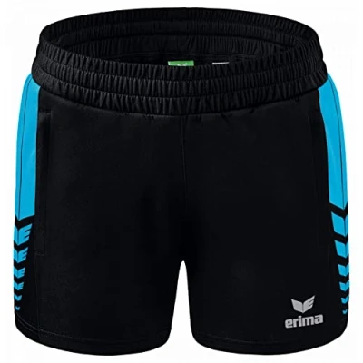 Abbildung von Erima Damen Six Wings kurze Shorts, schwarz/curacao, 36